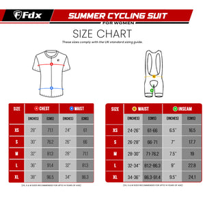 Fdx Women's & Girl's Set Duo Pink / Blue Short Sleeve Cycling Jersey, Cargo Bib Shorts