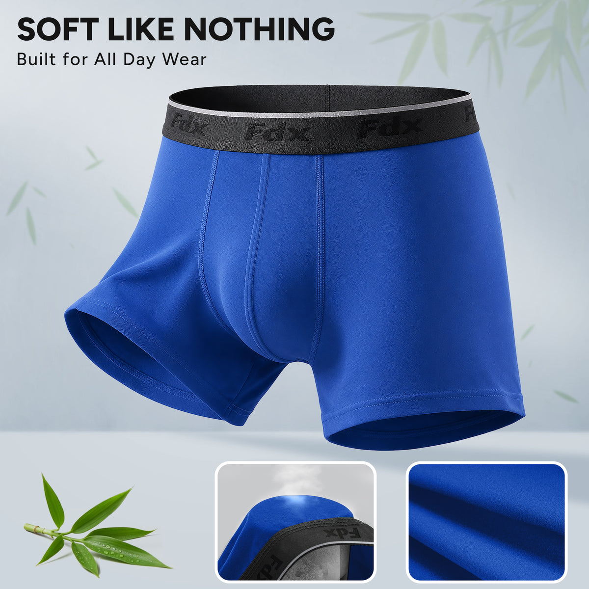 Men,s Bamboo Boxer Shorts Pack of 3 Navy Blue