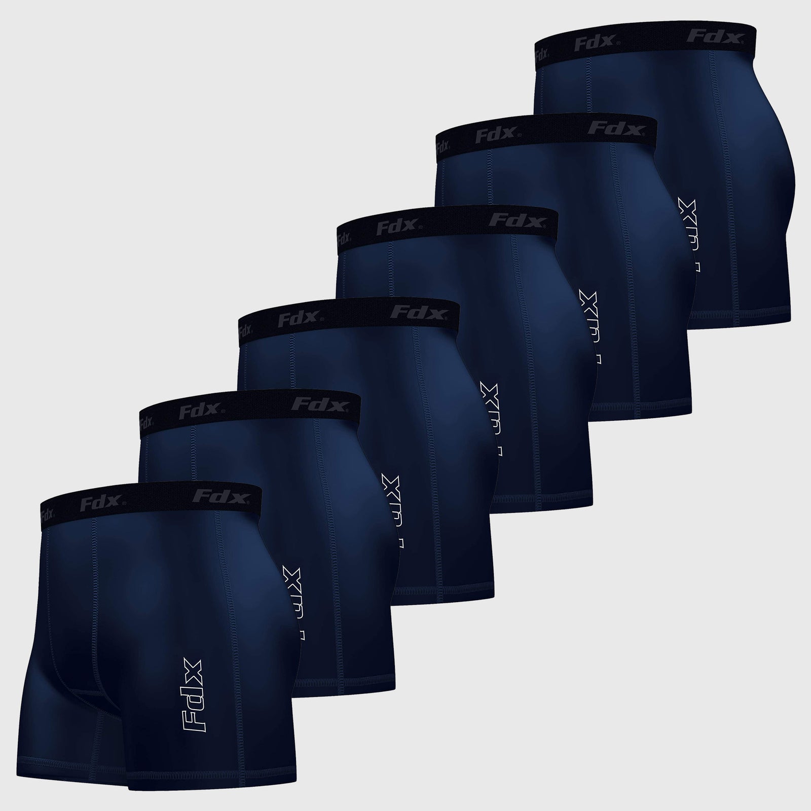 Fdx A5 Navy Blue Men's & Boy's Boxer Shorts Pack Of 6