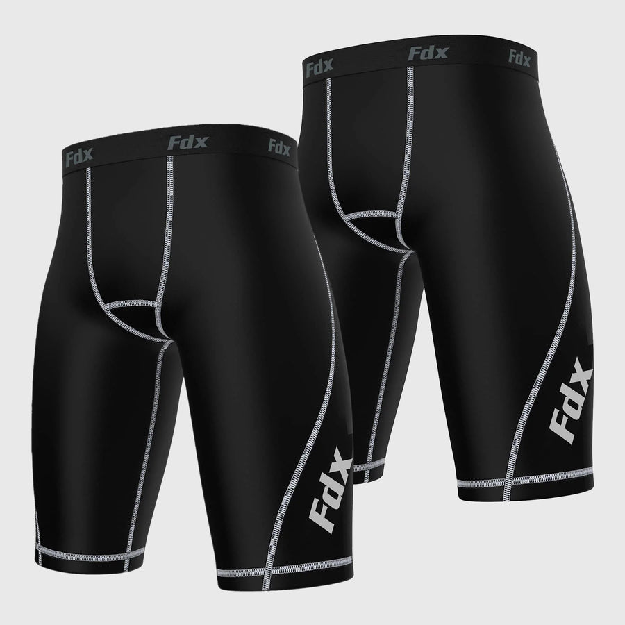 Men's Compression Shorts Pack of 2 Black