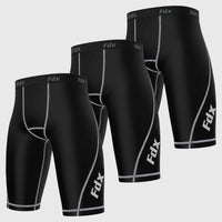 Men's Compression Shorts Pack of 3 Black