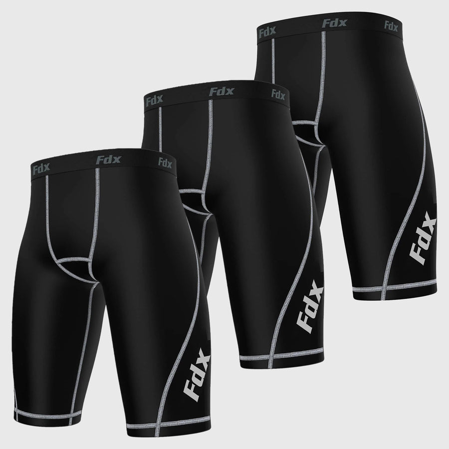 Men's Compression Shorts Pack of 3 Black