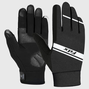 FDX Aqua Full Finger Waterproof Winter Cycling Gloves Gel padded, Silicon Gripper, Anti Slip, Reflective Details & Long Cuffs UK