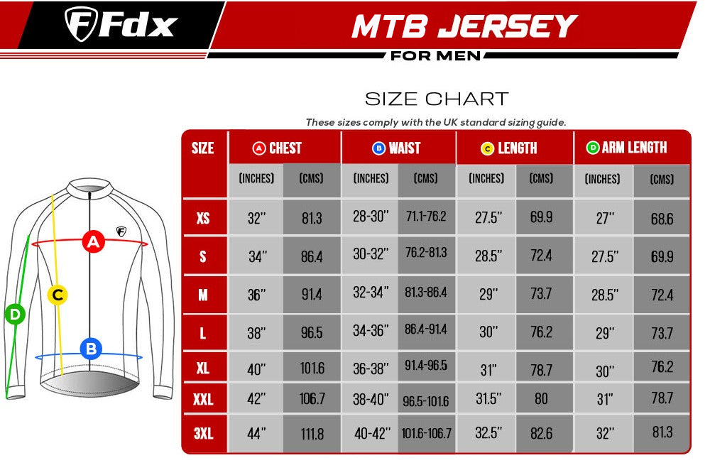 Fdx Men's & Boy's Blue / Red Mtb Jersey