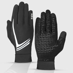 FDX Full Finger Winter Cycling Gloves Aero Gel padded, Velcro Strap, Silicon Gripper, Anti Slip, Reflective Details, Long Cuffs best for MTB, Road Cycling, Running  & Hiking - UK