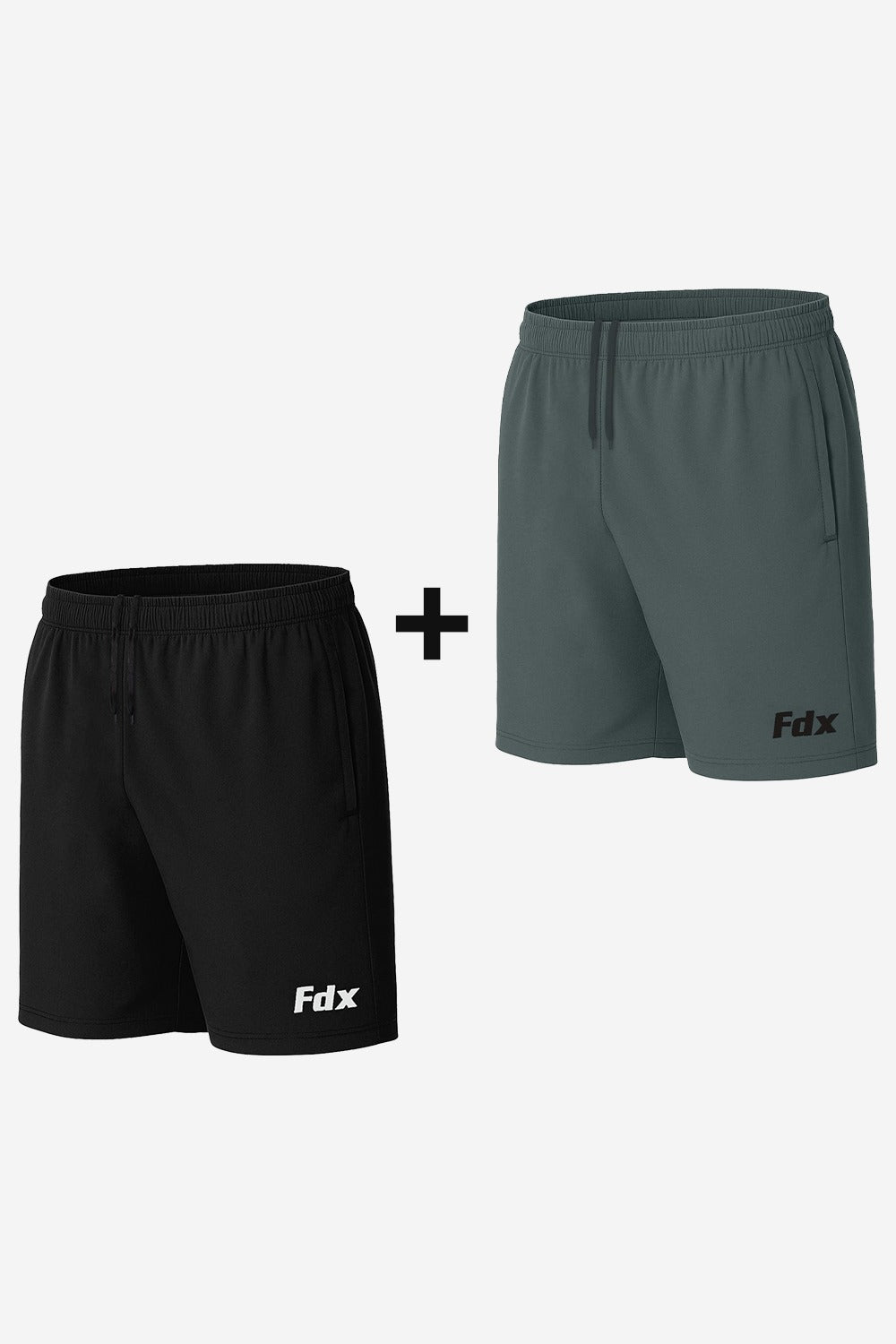 Pro Men's Running Shorts Pack of 2 Black/Grey