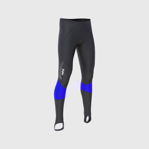 Fdx Men's Black & Blue Chamois Gel Padded Cycling Tights For Winter Roubaix Thermal Fleece Reflective Warm Leggings - Thermodream Bike Long Pants UK