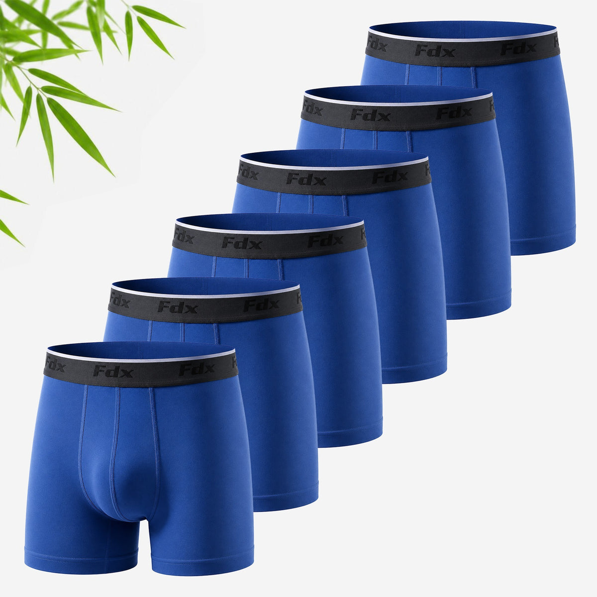 Men,s Bamboo Boxer Shorts Pack of 6 Navy Blue