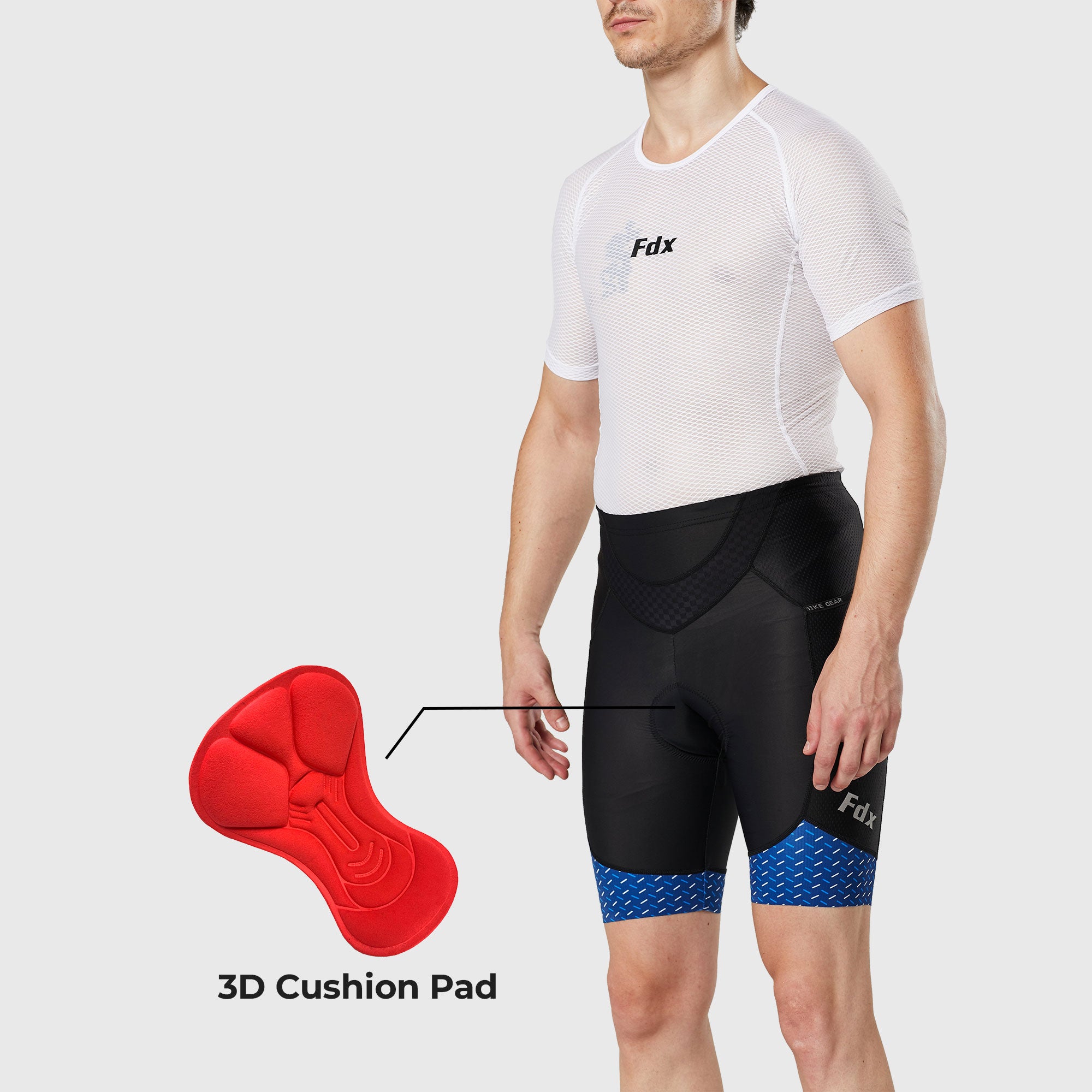 Men’s Black & Blue Cycling Shorts 3D Gel Padded comfortable road bike shorts - Breathable Quick Dry biking shorts, ultra-lightweight shorts with pockets