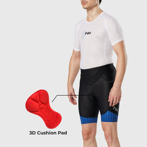 Fdx Mens Black & Blue Gel Padded Cycling Shorts for Summer Best Outdoor Knickers Road Bike Short Length Pants - Essential
