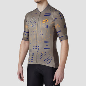 Fdx Summer Cycling Jerseys for Mens Green Short Sleeve Best Road Bike Wear Top Light Weight, Full Zipper, Pockets & Hi-viz Reflectors - All Day