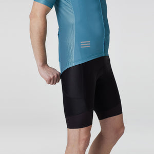 Fdx Mens Breathable Blue Short Sleeve Cycling Jersey for Summer Best Road Bike Wear Top Light Weight, Full Zipper, Pockets & Hi-viz Reflectors - Duo