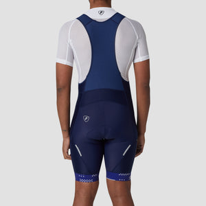 Fdx Mens Hi-iz Reflective Anti Chafing Gel Padded Cycling Bib Shorts Blue For Summer Roubaix Thermal Fleece Reflective Warm Leggings - All Day Bike Shorts