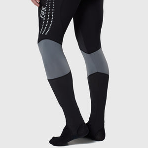 Fdx Mens Black & Grey Long Sleeve Cycling Jersey & Gel Padded Bib Tights Pants for Winter Roubaix Thermal Fleece Road Bike Wear Windproof, Hi-viz Reflectors & Pockets - Thermodream