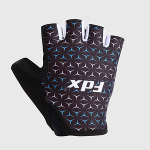 FDX Men’s & Women's Black short finger summer cycling gloves, breathable quick dry padded anti-slip gloves, lightweight moisture wicking shockproof women mitts