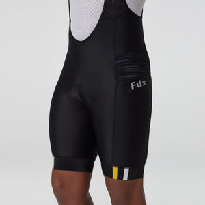  Fdx Mens Summer Thermal Chamois Gel Padded Cycling Bib Shorts Black & Yellow Roubaix Thermal Fleece Reflective Warm Leggings - Velos Bike Shorts
