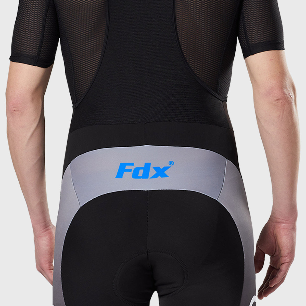 Fdx Men's Black & Blue Long Sleeve Cycling Jersey & Gel Padded Bib Tights Pants for Winter Roubaix Thermal Fleece Road Bike Wear Windproof, Hi-viz Reflectors & Pockets - Signature