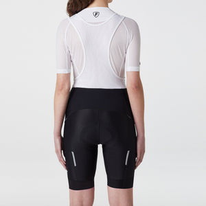 Fdx Women's Gel Padded Bib Shorts Black Best Summer Road Bike Wear Light Weight, Hi viz Reflectors & Pockets - Essential Sport & Outdoor