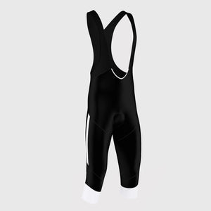 Fdx Breathable Mens Gel Padded Cycling Bib Tights Black & White For Winter Roubaix Thermal Fleece Reflective Warm Stretchable Leggings - Gallop Bike Pants