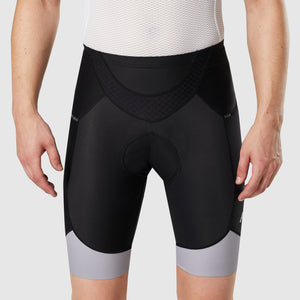 Fdx Men's Black & Gray Cycling Shorts Summer Gel Padded Lightweight Breathable Fabric Hi Viz Reflectors Pocket Leg Gripper Cycling Gear UK 