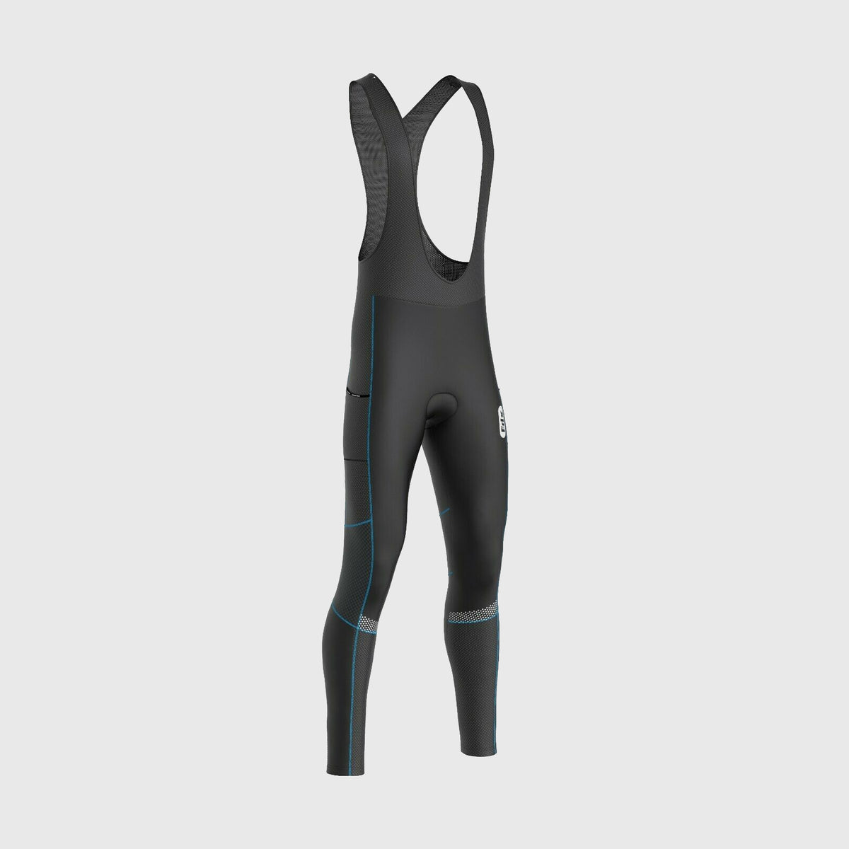 Fdx All Day Men's & Boy's Blue Thermal Padded Cycling Cargo Bib Tights