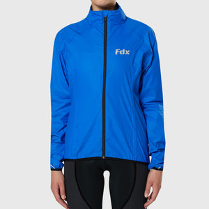 Fdx Women's Blue Cycling Jacket for Winter Thermal Casual Softshell Clothing Lightweight, Shaverproof, Packable ,Windproof, Waterproof & Pockets