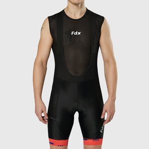 Fdx Mens Lightweight Gel Padded Cycling Bib Shorts Black & Red For Summer Roubaix Thermal Fleece Reflective Warm Leggings - All Day Bike Shorts