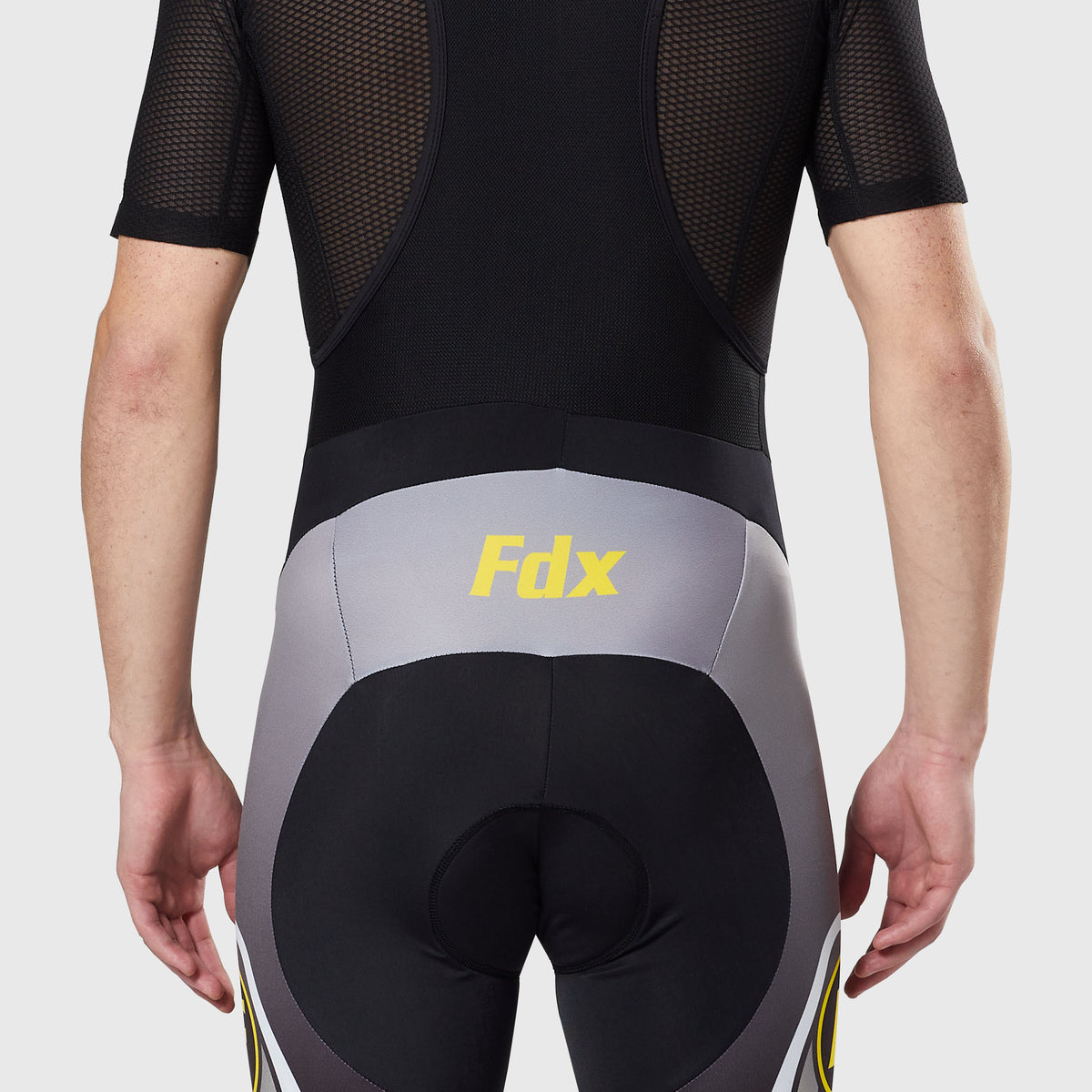 Fdx Men's Black & Yellow Long Sleeve Cycling Jersey & Gel Padded Bib Tights Pants for Winter Roubaix Thermal Fleece Road Bike Wear Windproof, Hi-viz Reflectors & Pockets - Signature