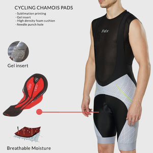 Fdx Mens Grey 3D Anti Bacterial Gel Padded Cycling Bib Shorts For Summer Roubaix Thermal Fleece Reflective Warm Leggings - Classic II Bike Shorts
