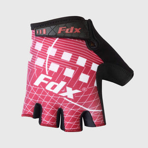 FDX Black & Red short finger summer cycling Unisex 3D Gel Padded gloves, shockproof women padded gloves, breathable quick dry anti-slip mitts mountain bike accessories