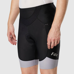 Fdx Mens Black & Grey Gel Padded Cycling Shorts for Summer Best Outdoor Pockets Knickers Road Bike Short Length Pants - Essential