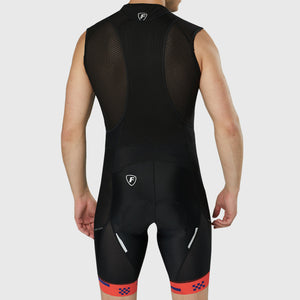 Fdx Mens Storage Pockets Anti Sweat Gel Padded Cycling Bib Shorts Black & Red For Summer Roubaix Thermal Fleece Reflective Warm Leggings - All Day Bike Shorts