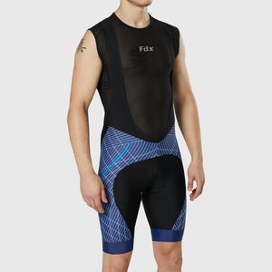 Fdx Mens Storage Pockets Anti Sweat Gel Padded Cycling Bib Shorts Black & Blue For Summer Roubaix Thermal Fleece Reflective Warm Leggings - Classic II Bike Shorts