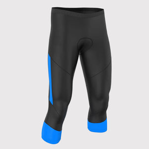 Fdx Mens Black & Blue Gel Padded 3/4 Cycling Shorts for Summer Best Outdoor Knickers Road Bike Short Length Pants - Gallop