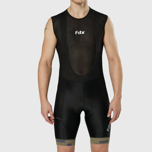 Fdx Mens Black & Green Chamois Gel Padded Cycling Bib Shorts For Summer Roubaix Thermal Fleece Reflective Warm Leggings - All Day Bike Shorts