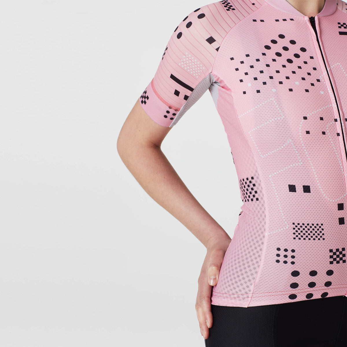 FDX Tea Pink Women Half Sleeve Hot Season Cycling Jersey Quick Dry & Breathable Skin friendly Lightweight Summer Shirt Reflective Strips Secure Pockets Sport & Outdoor - All Day