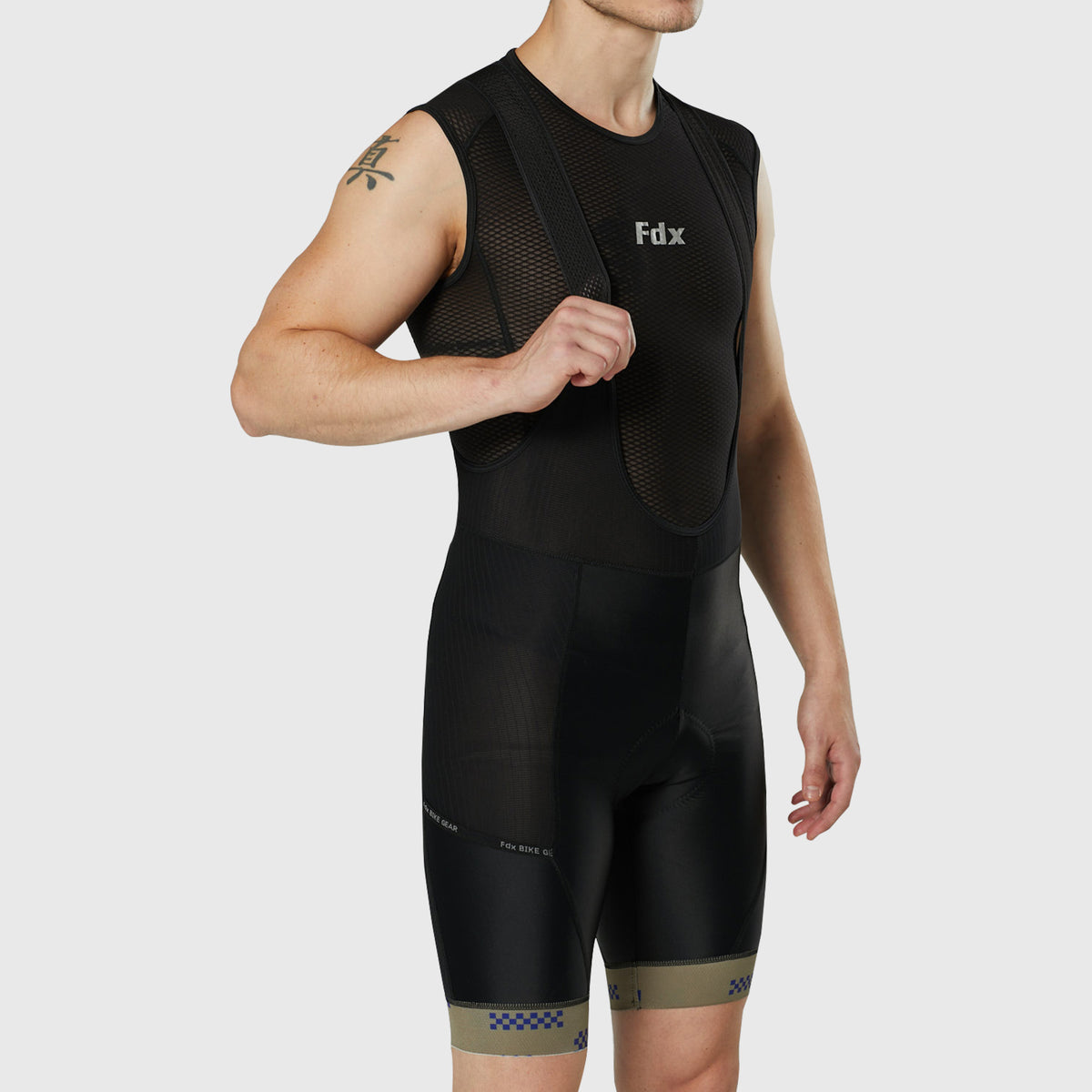 Fdx Mens Lightweight Gel Padded Cycling Bib Shorts Black & Green For Summer Roubaix Thermal Fleece Reflective Warm Leggings - All Day Bike Shorts