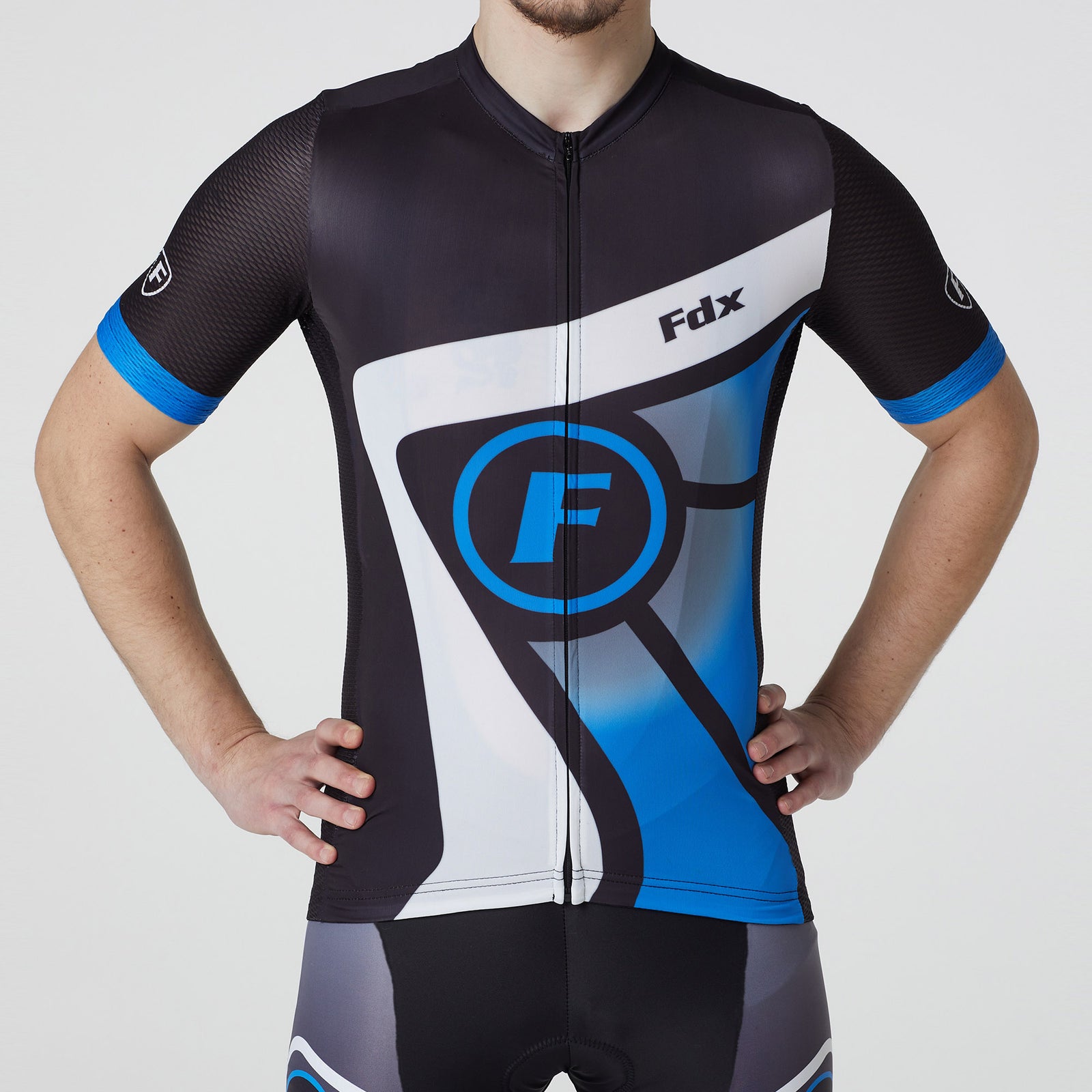 Blue Camo Cycling Jersey Bibs Only / S