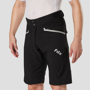 FDX Men’s Black MTB Shorts, Removable Padded Liner Lightweight Mountain Bike Shorts, Breathable Quick Dry Outdoor Cycle Pants with Cargo Pockets