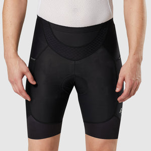 Fdx Men's Black Cycling Shorts Summer Gel Padded Lightweight Breathable Fabric Hi Viz Reflectors Pocket Leg Gripper Cycling Gear UK 