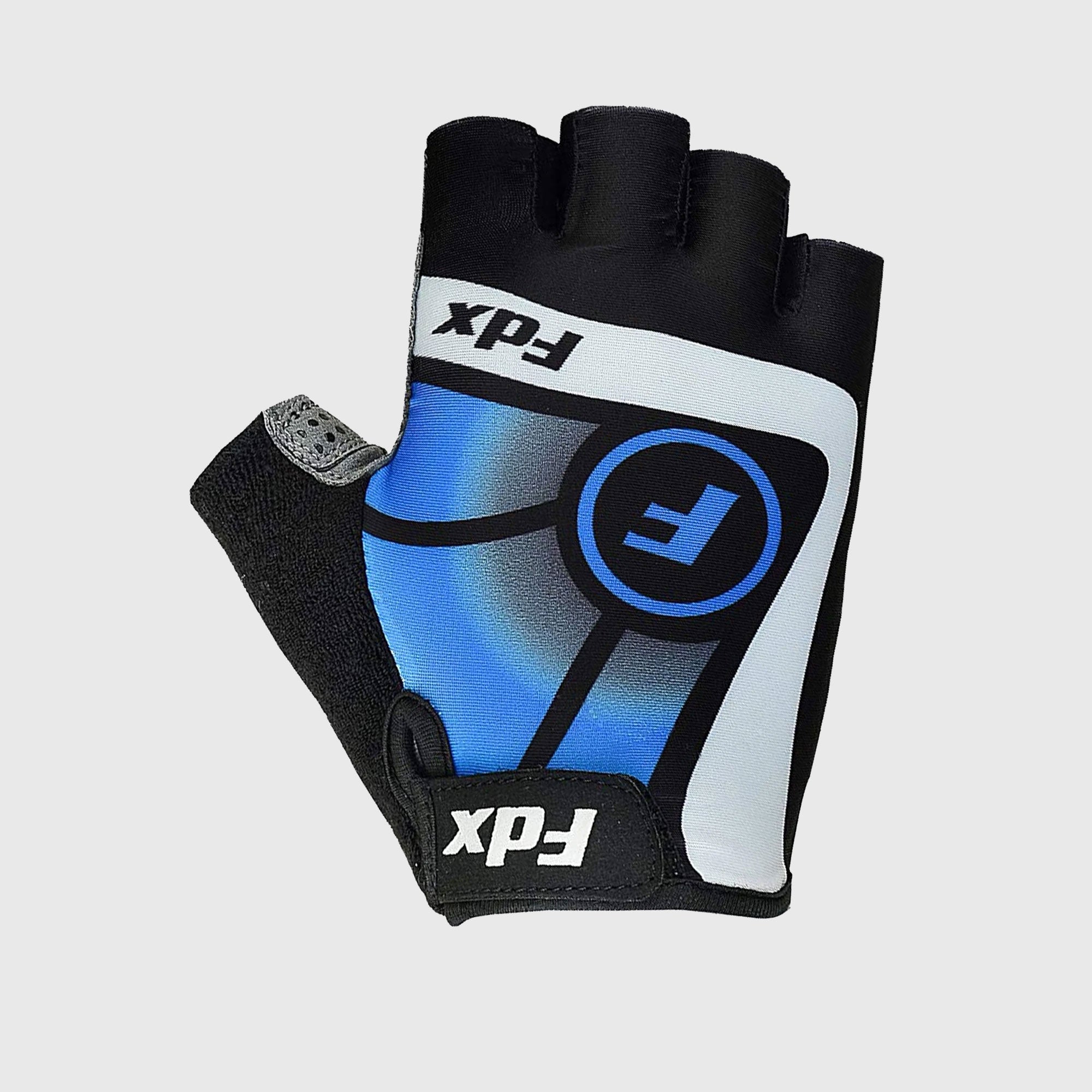 Fdx Black & Blue Short Finger Cycling Gloves for Summer MTB Road Bike fingerless, anti slip & Breathable - Signature
