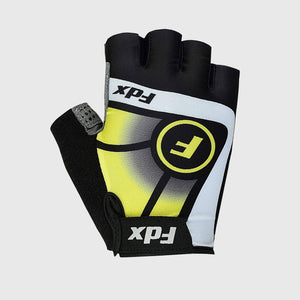Fdx Unisex Black & yellow Short Finger Gloves Summer Gel Padded Mountain Bike Mitts Lightweight Comfort Cycling Gear UK
