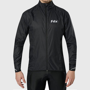 Fdx Cycling Jacket for Men's Black Winter Thermal Casual Softshell Clothing Lightweight, Shaverproof, Packable ,Windproof, Waterproof & Pockets