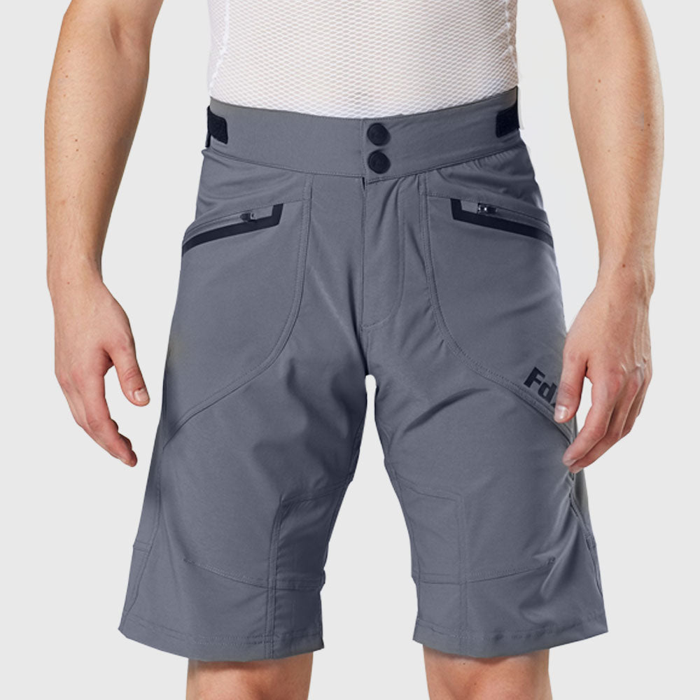 Fdx Mens Grey Cycling MTB Shorts for Summer Best Road & Mountain Bike Baggy Shorts for off Road - Nomad