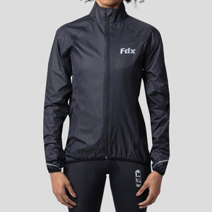 Fdx Women's Black Cycling Jacket for Winter Thermal Casual Softshell Clothing Lightweight, Shaverproof, Packable ,Windproof, Waterproof & Pockets - J20