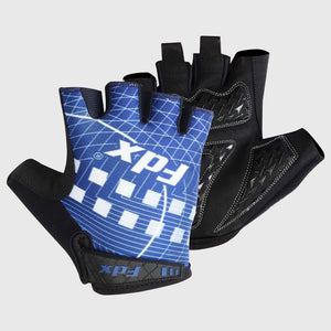 Fdx Black & Navy Blue Short Finger Cycling Gloves for Summer MTB Road Bike fingerless, anti slip & Breathable - Classic II