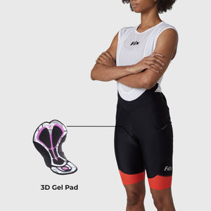 FDX Black & Orange Best Women 3D Gel Padded Cycling Short Lightweight, Breathable, Skin Friendly & Pockets - Essential
