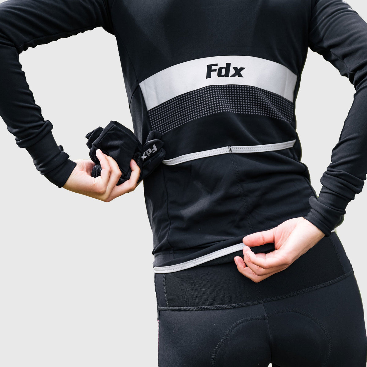 Fdx Arch Women's Thermal Gel Padded Winter Bib Tights Black