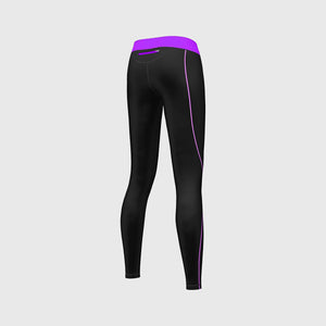 Fdx Black Women's & Purple Compression Tights Base Layer Gym Training Jogging Yoga Fitness Body Wear - Monarch