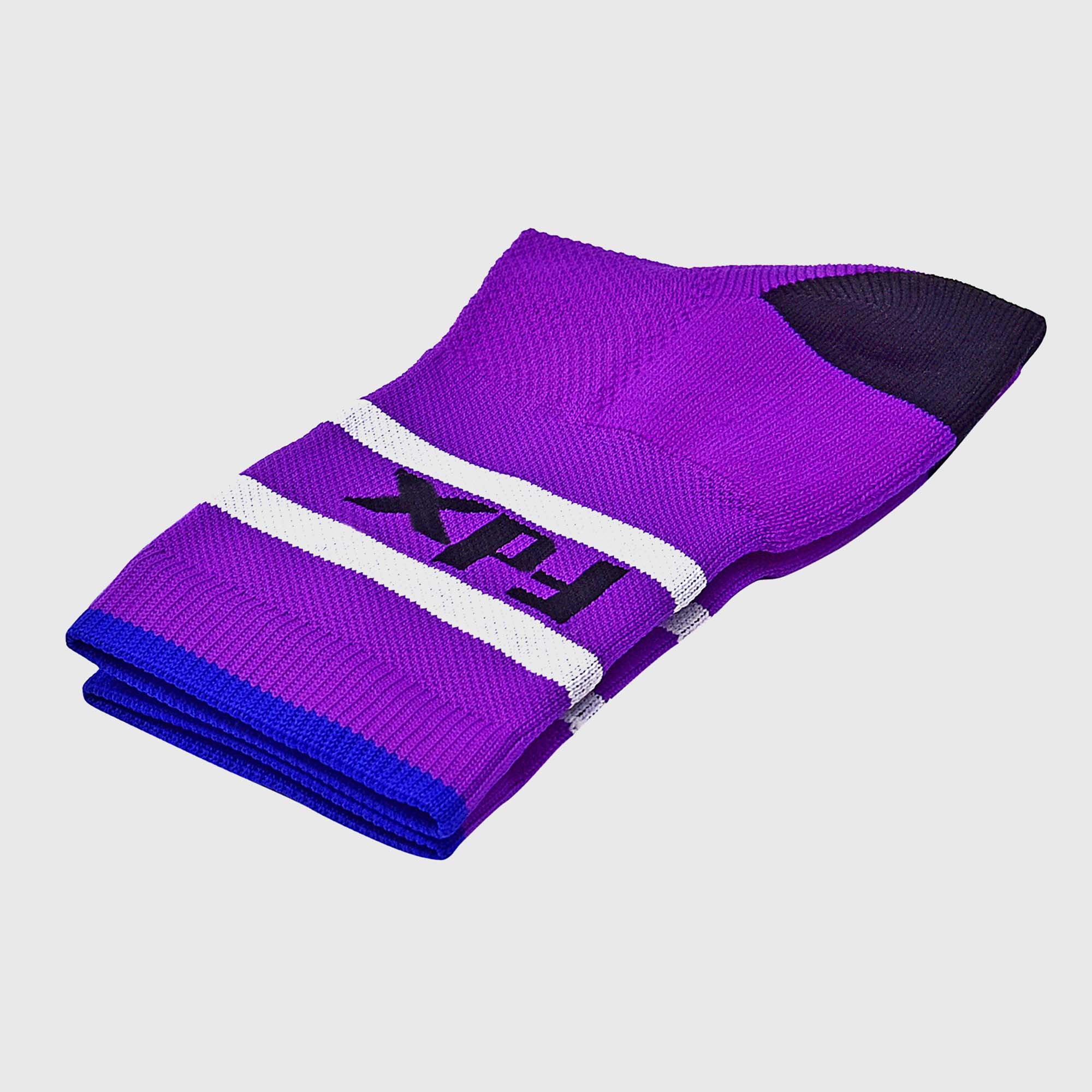 FDX Purple Compression Socks Cycling - Breathable Seamless Toe Seams Athletic Sports Socks for Running, Walking, Work, Hiking, and Flight Travel